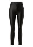 QS s.Oliver QS Leggings zwart Imitatieleer Regular Fit Vrouwen Maat 42