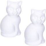 Rayher hobby Piepschuim dieren Chat - 2x - blanc - 23 cm - à décorer soi-même