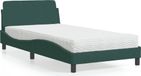 Maison Exclusive - Lit avec matelas "Dover", vert foncé, 100x200 cm, en velours