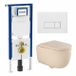 Geberit QeramiQ Dely Swirl Toiletset - 36.3x51.7cm - Geberit UP720 Duofix Sigma inbouwreservoir - 35mm zitting - metalen bedieningsplaat mat wit - rechthoekige knoppen - mat beige