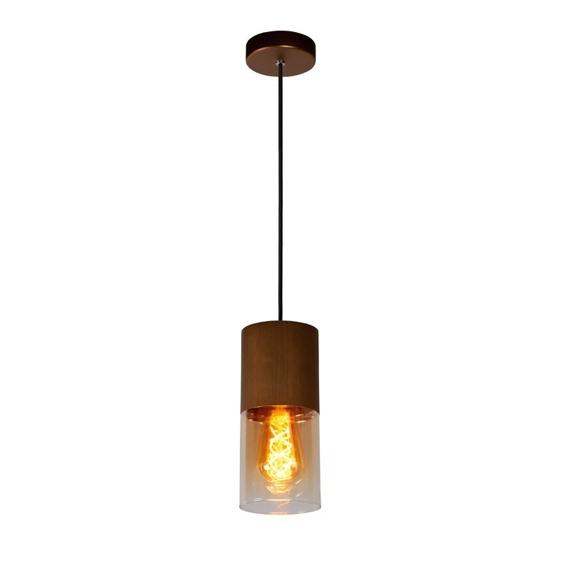 Lucide ZINO - Hanglamp - Ã˜ 10 cm - E27 - Amber