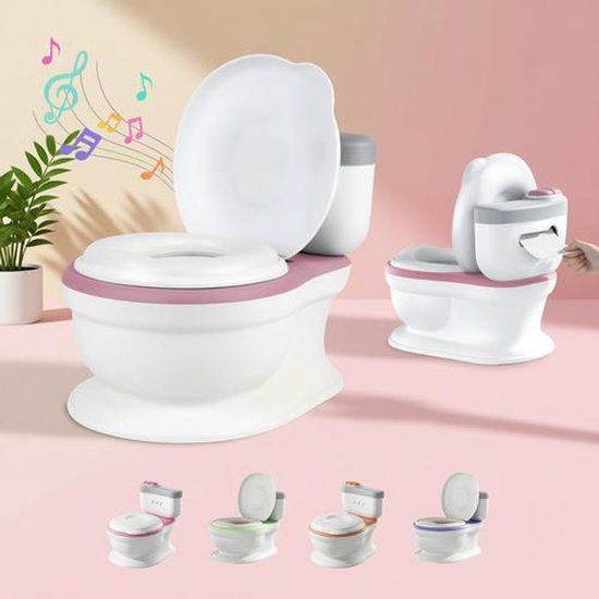 Potje ZVBX Sunlight Electronics Co., Ltd. Educatief Potje voor Zindelijkheidstraining met Spoelgeluid en Muziek - Roze - Antislip en Comfortabel