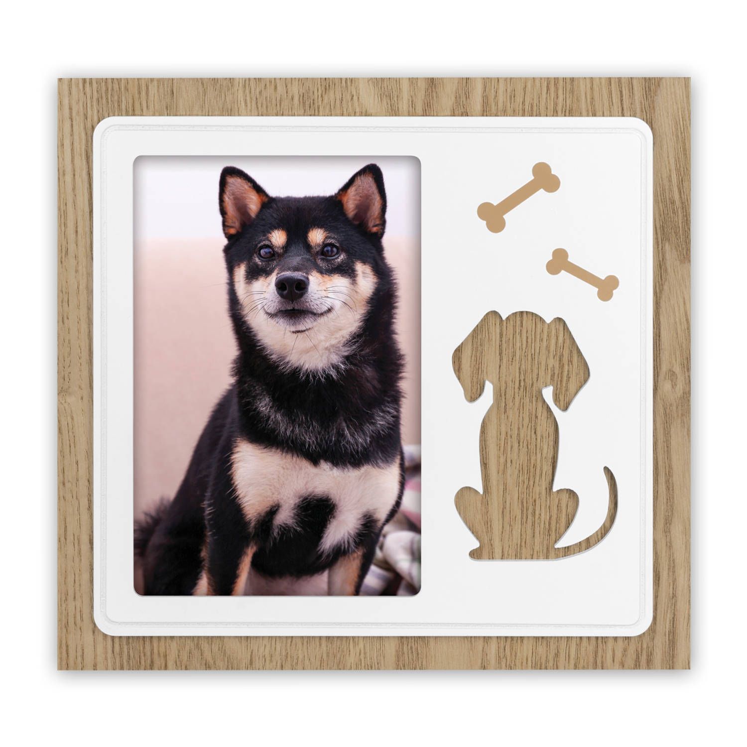 Zep - Houten fotolijst Peggy - Wit/Bruin - 10x15cm