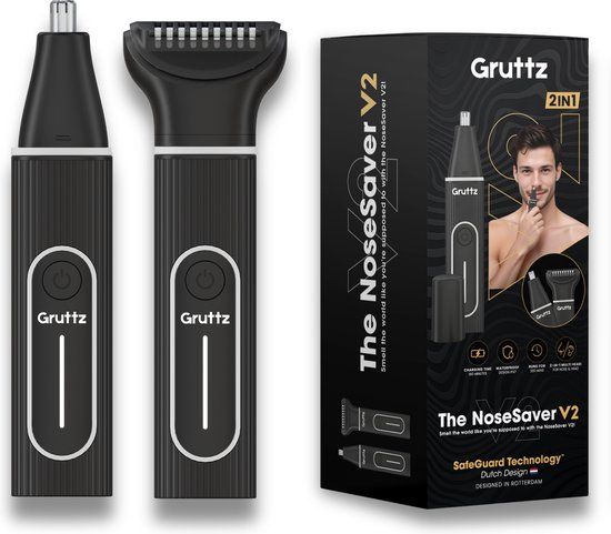 Gruttz® - Neustrimmer Mannen Premium v2 - Oplaadbaar - Oortrimmer - Krachtige Motor - Waterdicht