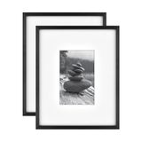 MCS Gieterij Metaal 8x10 gematteerd tot 4x6 Black Gallery Muurframe (2-Pack)