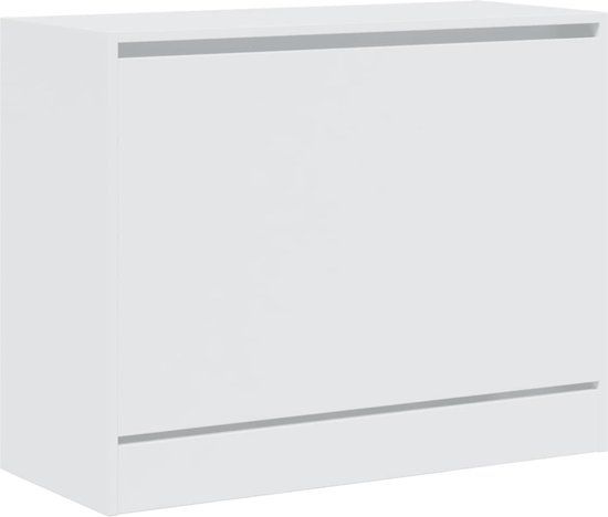 vidaXL Schoenenkast - 80x34x63 cm - Wit - 10 paar schoenen - Met lade(s) - Hout