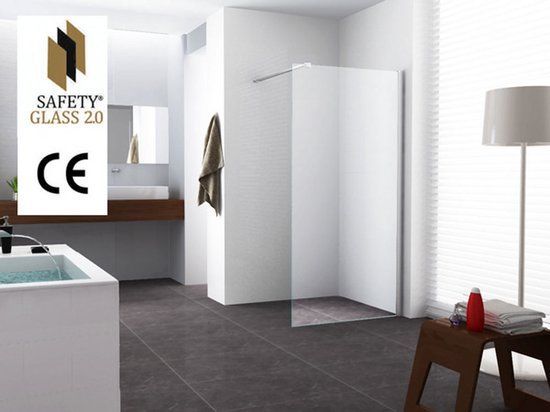 Douche Concurrent inloopdouche Safety Glass 10mm NANO - 90x200cm - Chroom