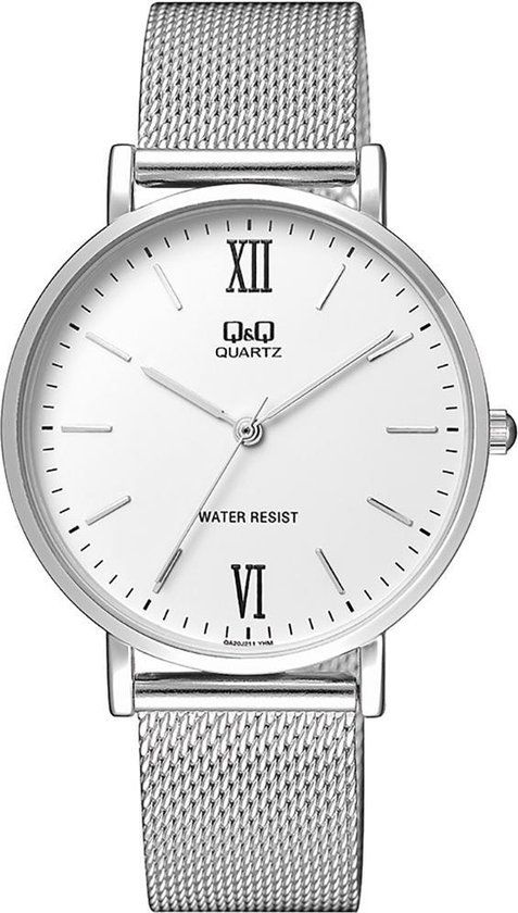 Q&Q QA20J211Y Heren Horloge - Zilverkleurig - Wit - Analoog - 40mm - 5 ATM