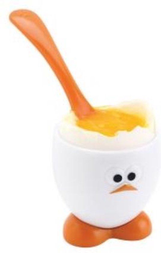 Point-Virgule Joi Egghead eierdopje met lepel, kunststof, multi color