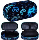Versterkt ASTRA AC6 GO PLAYING Etui voor schoolbenodigdheden - Blauw, Zwart, Stof