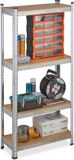 Merkloos Relaxdays Stellingkast - 700 kg - 150x70x30 cm - Steekverbinding - Metaal - Zilver
