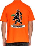 Bellatio Decorations Poloshirt oranje - bier koning - heren - Koningsdag polo M