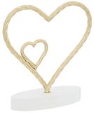 Atmosphera Decoratie hart goud metaal - op voet - 26 cm