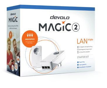 devolo Magic 2 LAN triple - Powerline Adapter - Wit