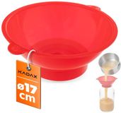 KADAX Vultrechter van kunststof voor glazen, trechter voor het vullen van inmaakpotten met een diameter van 43 mm tot 100 mm, inmaaktrechter (rood)