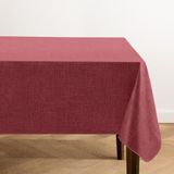 Elrene Home Fashions Monterey Linnen geïnspireerd water- en vlekbestendig vinyl tafelkleed met flanellen achterkant, 152 x 259 cm, rechthoekig, baksteen