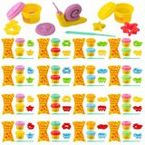 BONNYCO Kneeddeegset met Vormpjes en Goodybags, Pakket 16 Traktaties voor Kinderen 3-9. Boetseerklei voor Uitdeelcadeaus,Verjaardag, Speelgoed, Minispellen en Pinata-Vullingen