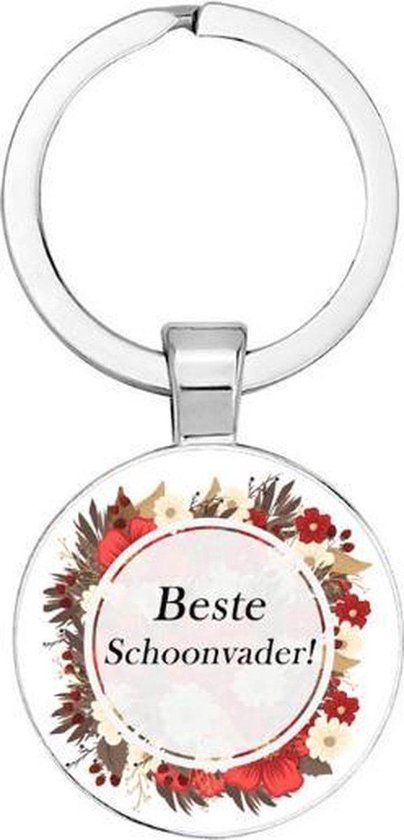 Akyol - Beste Schoonvader Sleutelhanger - Zilver - Vaderdag Cadeau