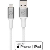 BlueBuilt USB A naar Lightning Kabel 1,5m Nylon Wit