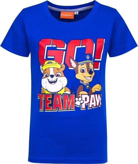 Paw Patrol T-shirt - Marshall & Rubble - Maat 92 cm / 2 jaar - Blauw