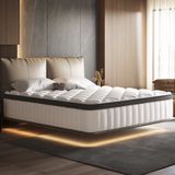 Saikefy Matelas 90x190 cm - Ressorts ensachés - Mousse à mémoire - 7-Zones - Blanc