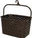 Plasticforte Panier à pinces à linge avec crochet - 23 x 17 x 13 cm - marron - plastique tressé