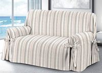Riviera Bankovertrek, beschermhoes voor banken met strikken, fauteuil, grijs