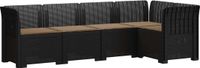 vidaXL Tuinbank met Kussens Rattanlook PP Antraciet