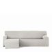 Eysa Bielastische bankovertrek voor chaise longue met korte arm, linkerkant, vooraanzicht, kleur ecru, design Harlem