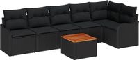 vidaXL Tuinbank Set Zwart Poly Rattan