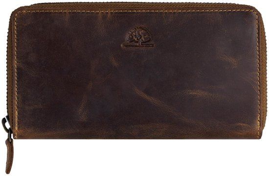 GREENBURRY Vintage Zip Around Wallet Brown