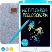 Must-Have for Kids LCD Tekentablet Kinderen "Blauw" 10 inch - Kleurenscherm - Incl. Hoesje & Extra Pen - Speelgoed Jongens & Meisjes - Kids Tablet - Schrijfbord - Grafische Tablet - Teken Ipad