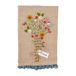 Mud Pie BLM geborduurde bloemenhanddoek, 21" x 14"