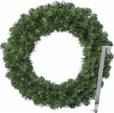 Couronne de Noël 50 cm - vert - avec pendentif argenté/crochet de suspension - décoration de Noël