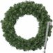 Couronne de Noël 50 cm - vert - avec pendentif argenté/crochet de suspension - décoration de Noël