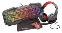 Trust GXT 1180RW - Toetsenbord - QWERTY - Zwart - Met Muis