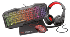 Trust GXT 1180RW - Toetsenbord - QWERTY - Zwart - Met Muis