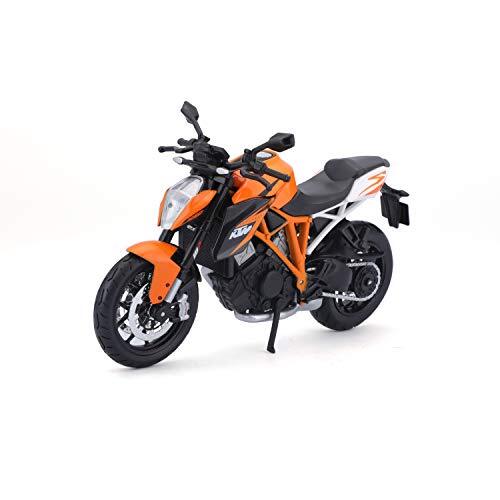 Bauer Maisto KTM 1290 Super Duke R: getrouw motormodel, schaal 1:12, met vering en zijstandaard, oranje (513065)