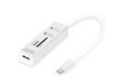 Digitus DA-70243 USB 2.0 Hub met Kaartlezer - Wit