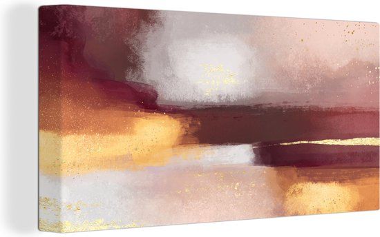 OneMillionCanvasses Canvas schilderij 160x80 cm - Abstract Pastel - Muurdecoratie