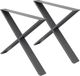 ECD Germany X-Design tafelpoten set van 2 kruisvormige tafelonderstellen 60x72 cm antraciet