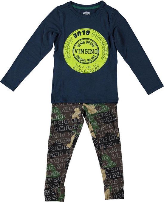 Vingino Wolf Jongens Shortama - Multicolor Army Green - Maat 110-116