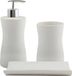 MSV Badkamer Accessoireset – 3-delige Badkamer Set met Zeepdispenser, Beker en Zeepschaal – Wit