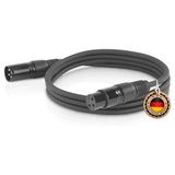 ETEC XLR-kabel, microfoonkabel met XLR-stekker en bus, 3,00 m, zwart