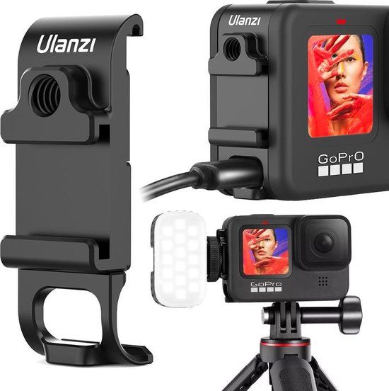 Ulanzi G9-6 Batterijklep voor GoPro 9/10/11/12 met Oplaadaansluiting en Cold Shoe Mount - Zwart