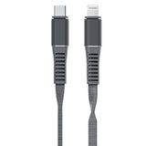 Leba Innovation Geflochtenes MFI Flachkabel USB-C auf Lightning 1.2m Schwarz