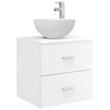 vidaXL Wandgemonteerde Waskom Vanity Wit 49,5 x 35 x 63 cm