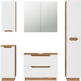 Vicco Badkamermeubelset Lotta, Wit, 5-delig