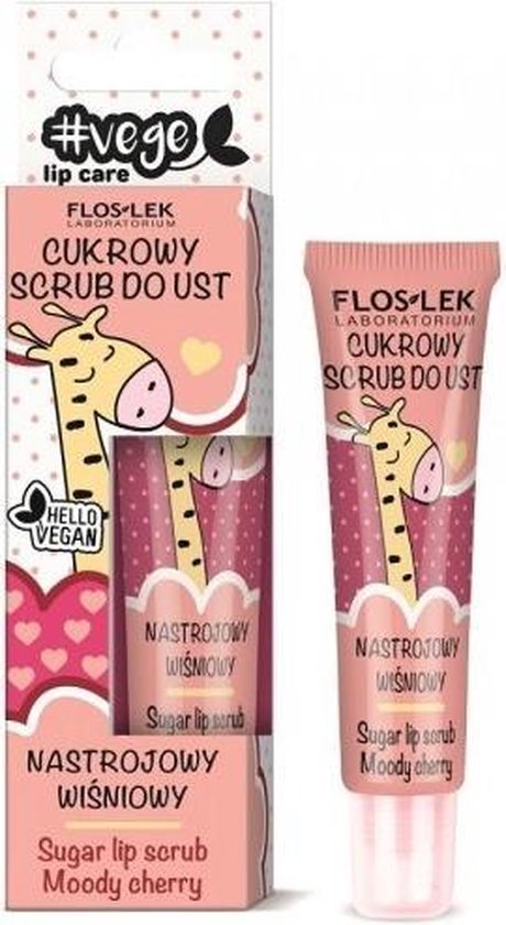 Floslek - Vege Lip Care Sugar Scrub For Moody Cherry Lips