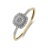 Lucardi Dames 14 Karaat gouden ring diamant 0,10ct